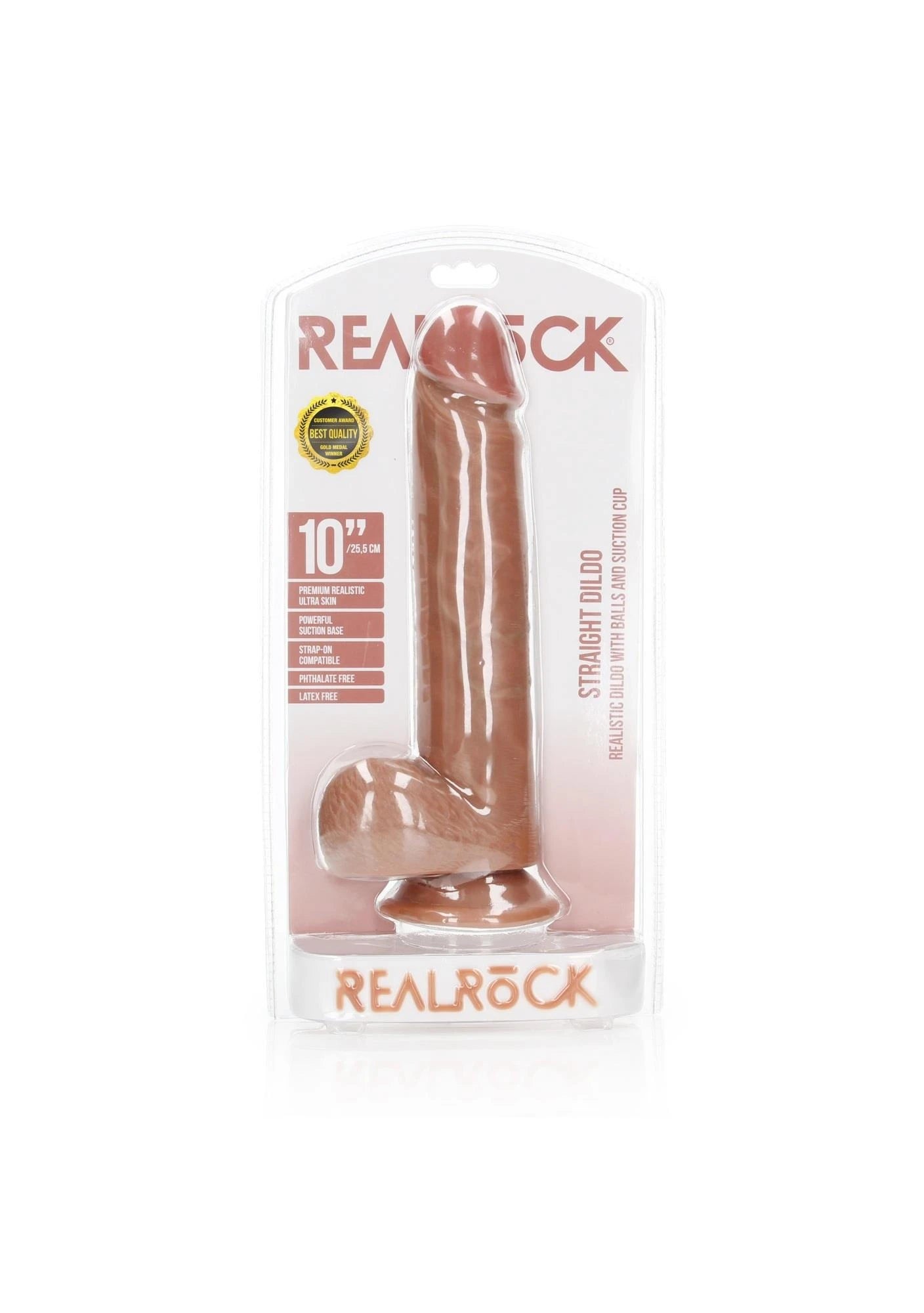 Straight Realistic Dildo with Balls and Suction Cup - 10 / 25,5 cm