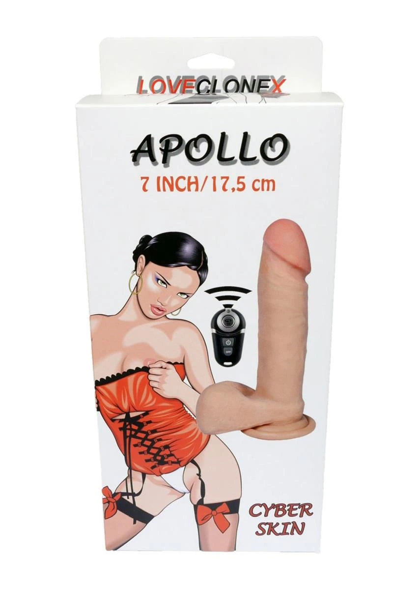 Realisztikus vibrátor Apollo Loveclonex 7″″-rotation 20 cm – távirányítós, újratölthető, testszínű | Favorites