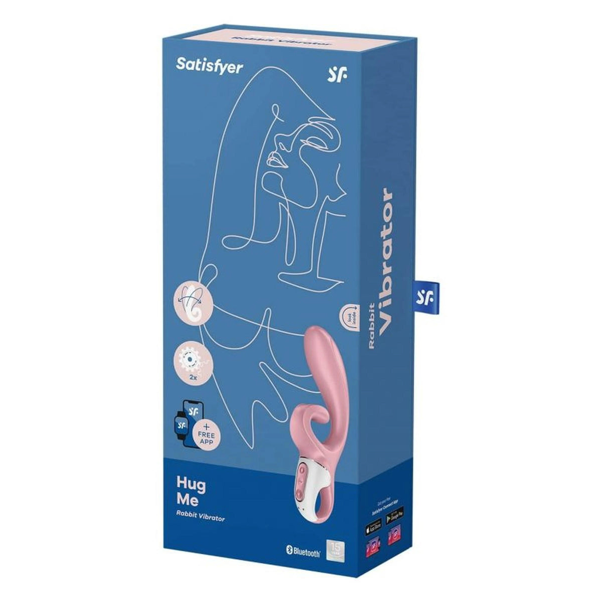 Vibromasseur rabbit Hug Tip – contrôlé par appli, rose | Satisfyer
