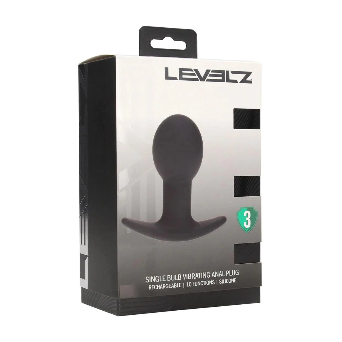 Plug anal Single Bulb 10 funções – vibratório, preto | Levelz