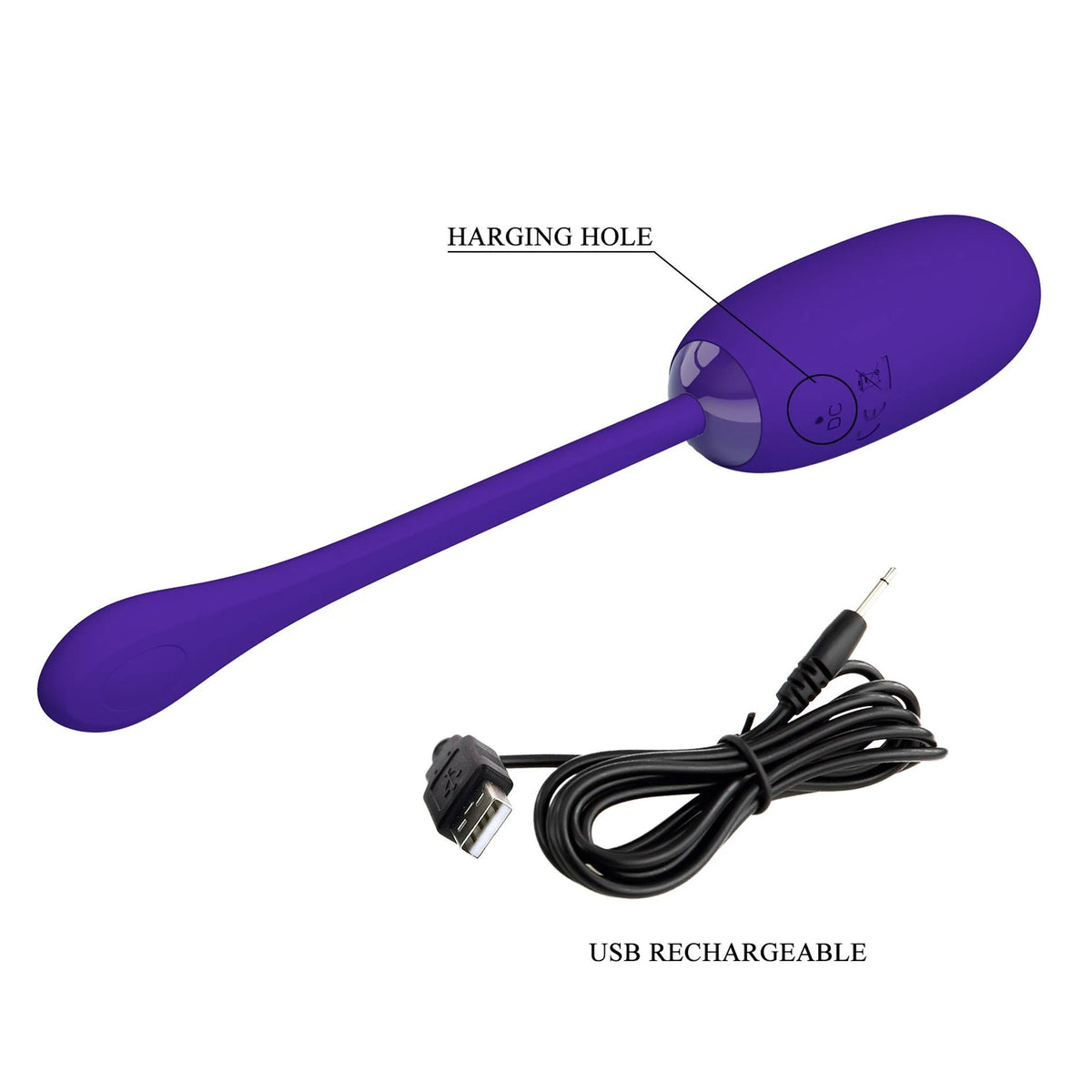 Ovetto vibrante Julius 12 funzioni – ricaricabile, viola | Pretty Love