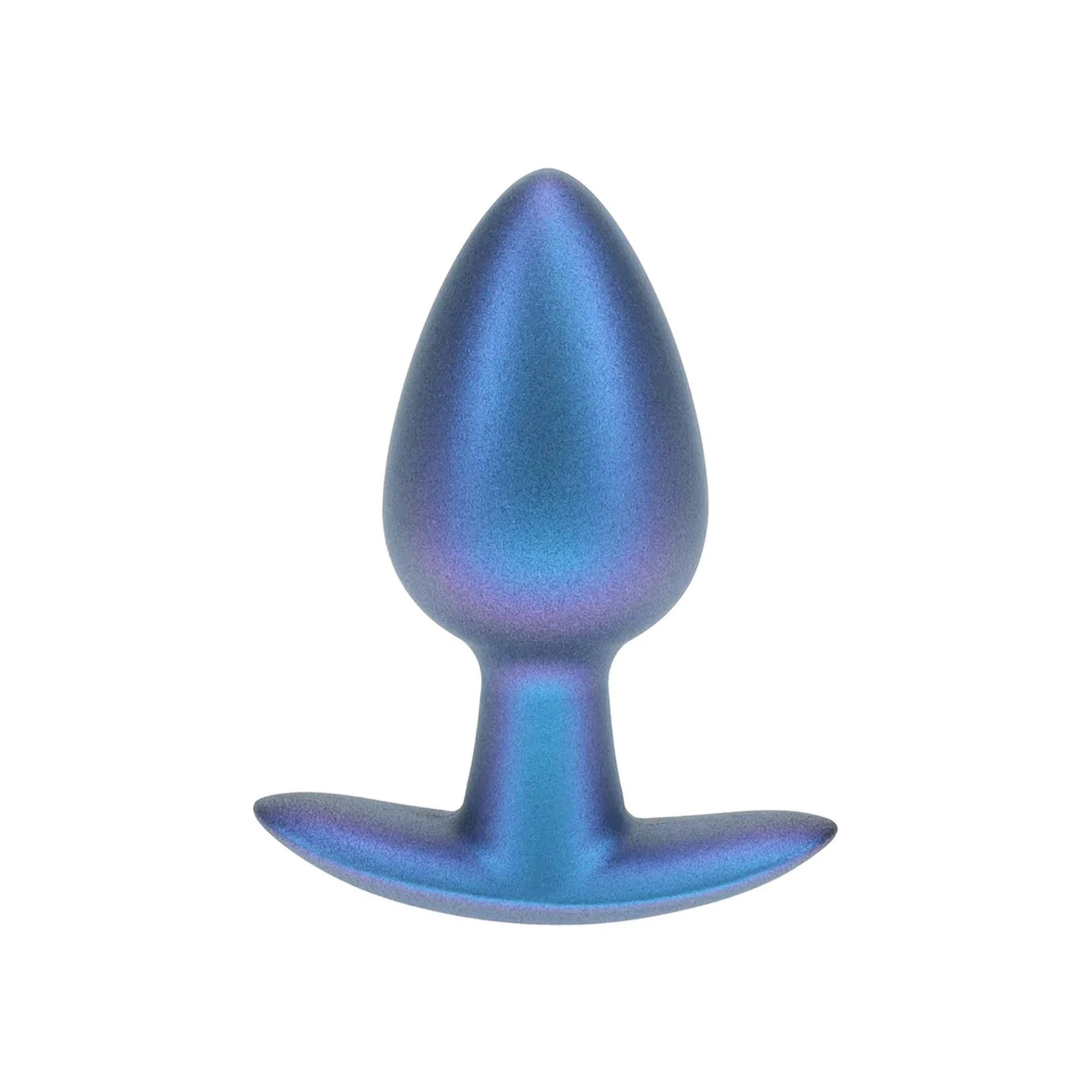 Smooth Silicone Anal Plug - Medium - 3.1 / 7.9 cm - Metallic Blue