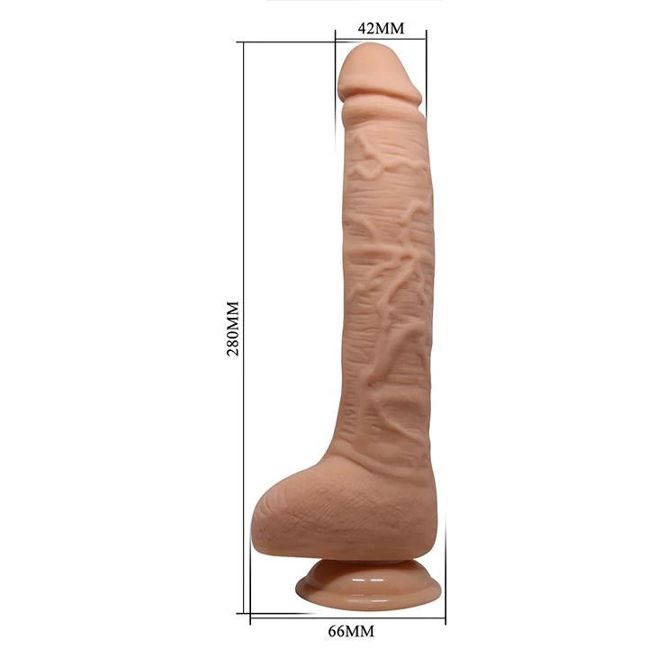 Realistic dildo – with suction cup, vibrating, nude BW-008038NR | Baile