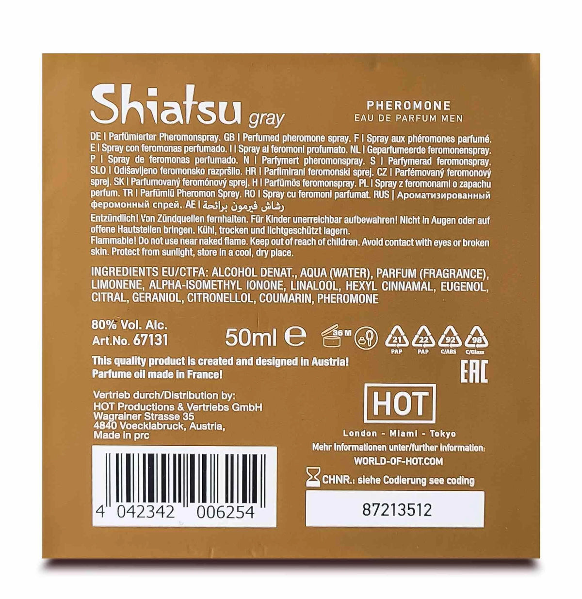 Parfum aux phéromones Shiatsu Pheromon Fragrance 50 ml 8 cm | Hot