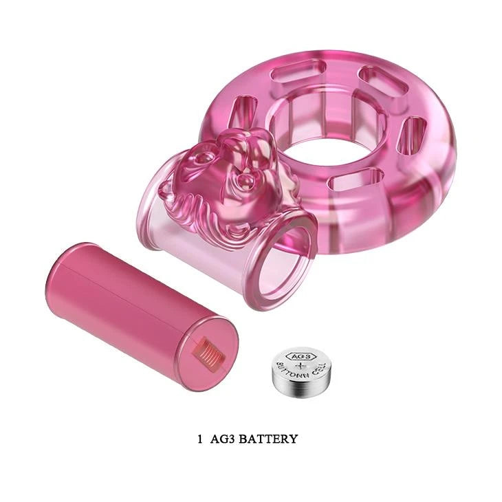 Anello fallico Bear – vibrante, rosa BI-010084A | Baile