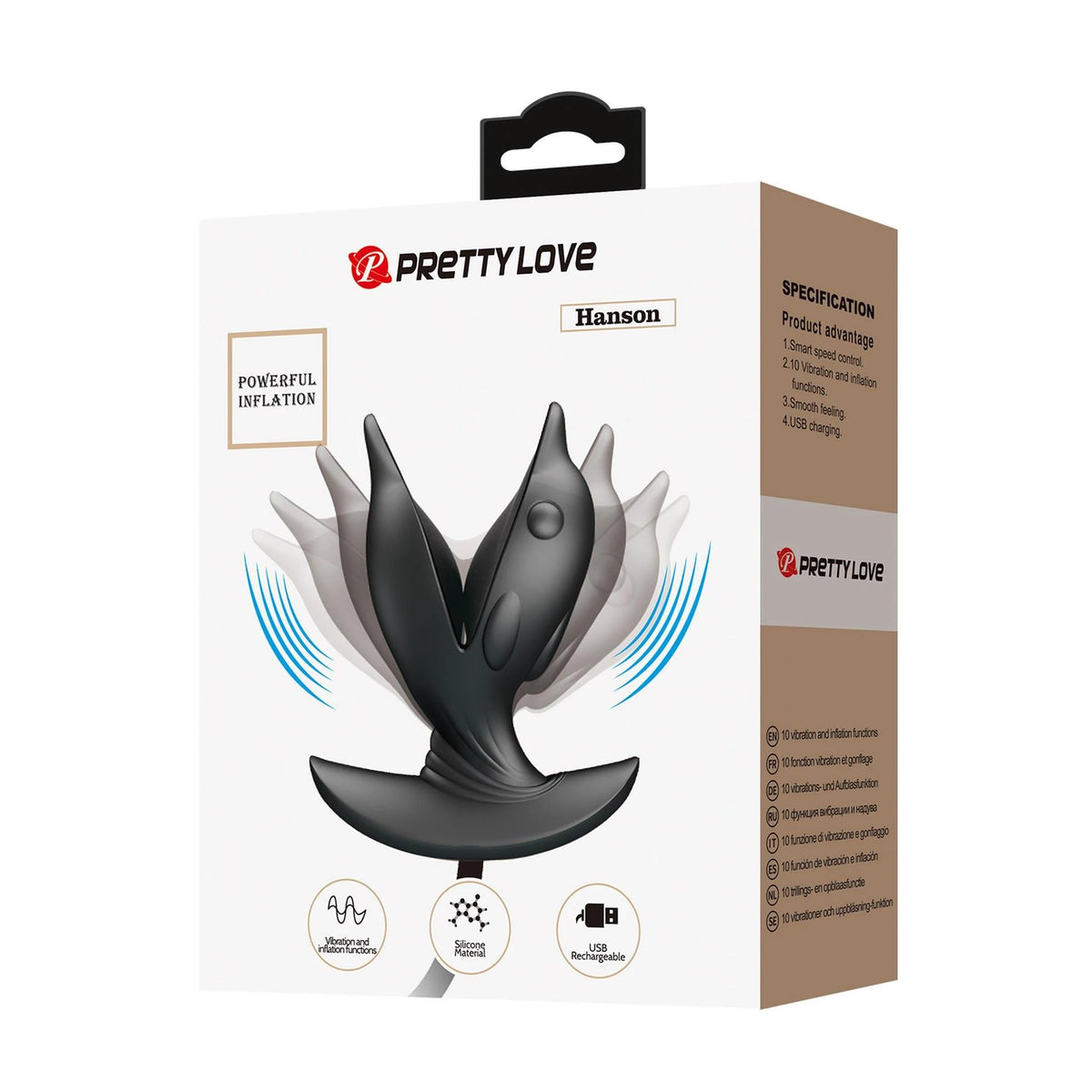Plug anal Hanson 10 funções – insuflável, recarregável | Pretty Love