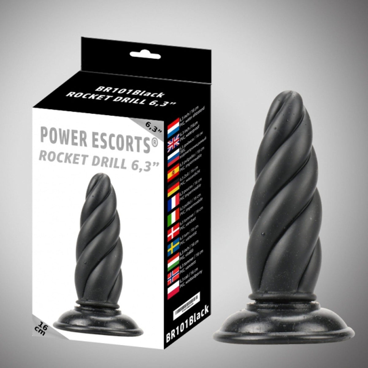 Plug anal Rocket drill – preto 20-BR101-BLACK | Power Escorts