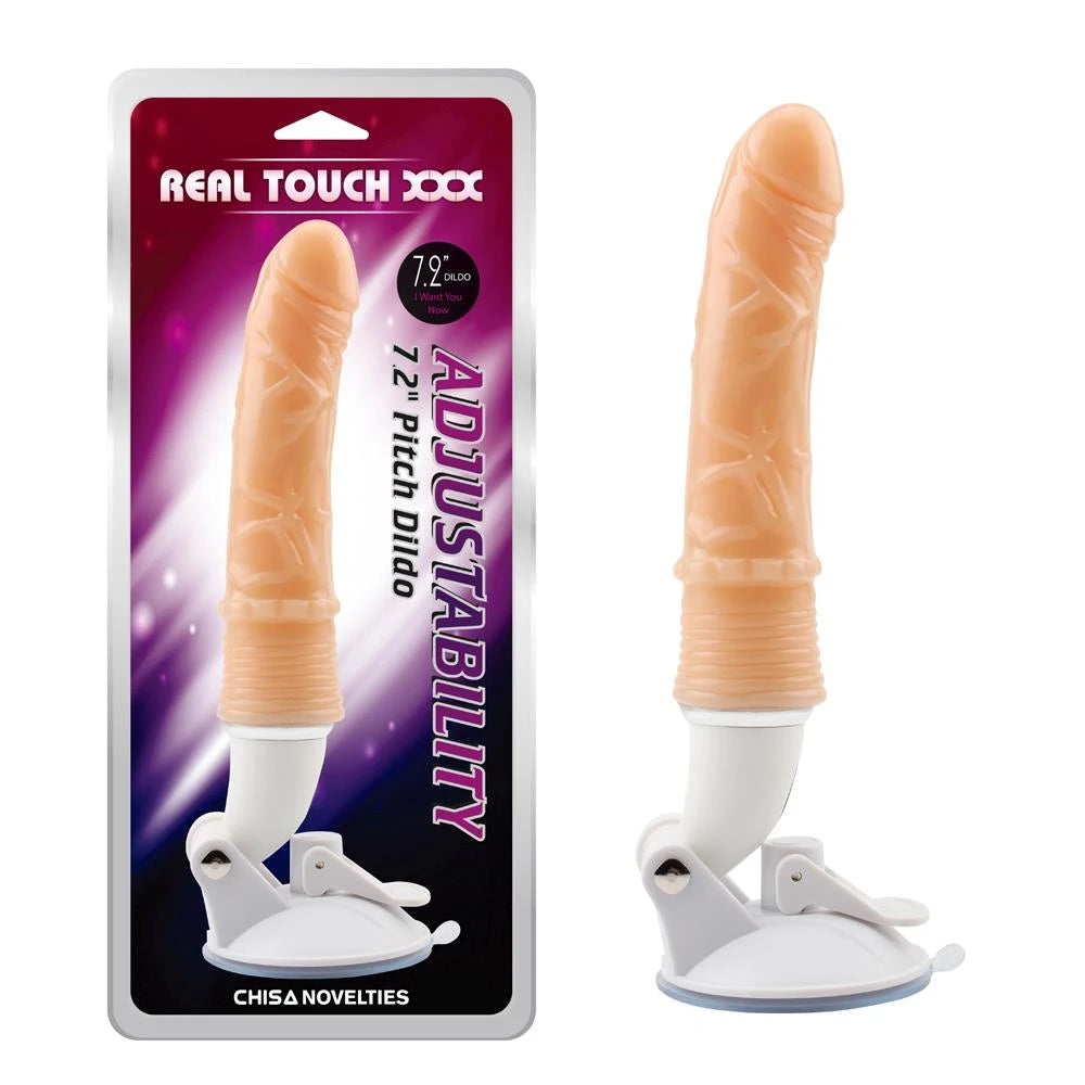 Gode Adjustability Pitch 7.2″ – avec ventouse, vibrant, nude | Real Touch XXX