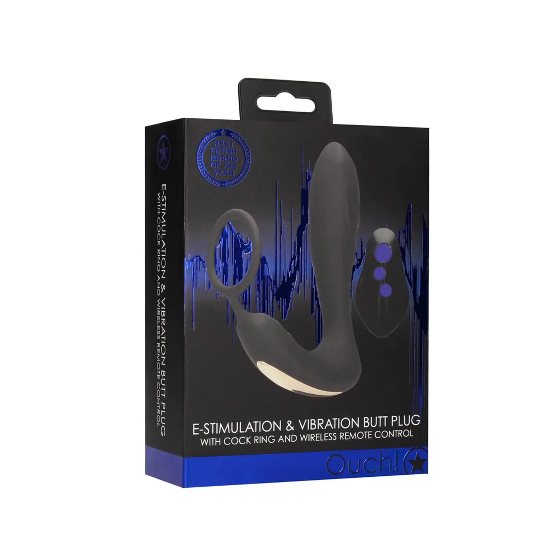 E-stim Vibrating Butt Plug Cockring