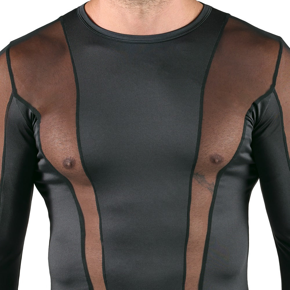 Maglietta uomo – in rete, maniche lunghe, nera | Svenjoyment