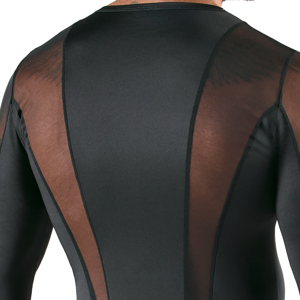 Maglietta uomo – in rete, maniche lunghe, nera | Svenjoyment