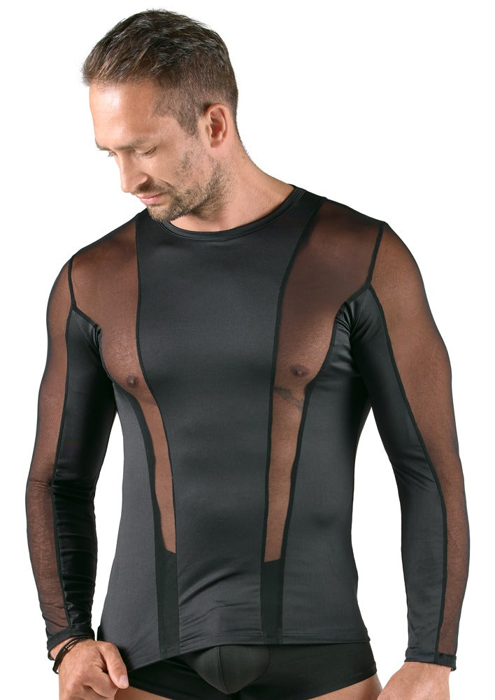 Maglietta uomo – in rete, maniche lunghe, nera | Svenjoyment