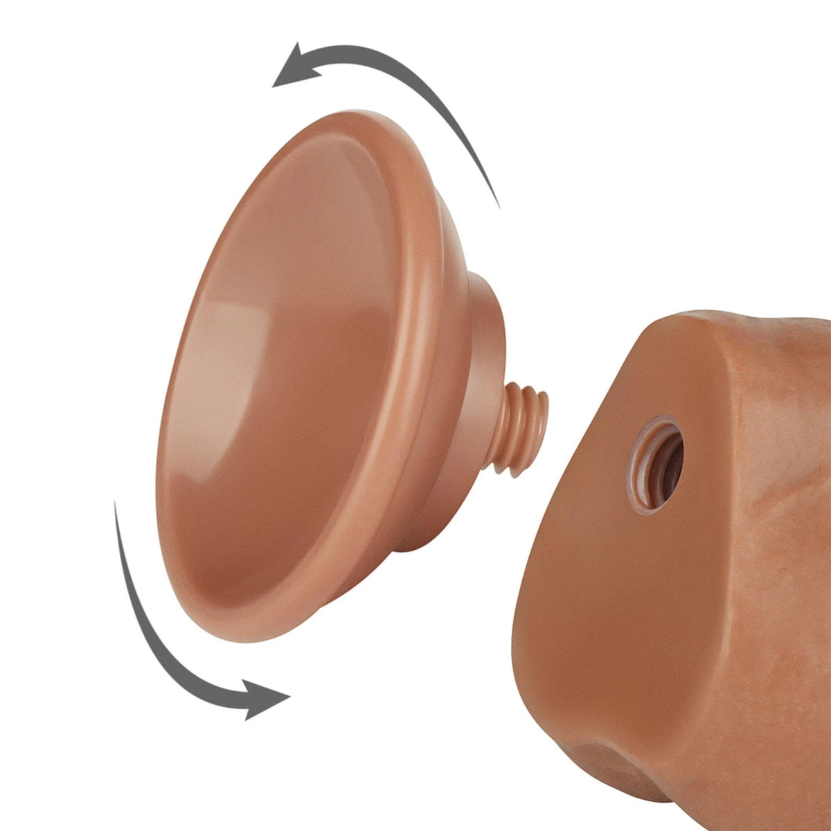 Realistic dildo Layer 19.5 cm – with suction cup, double, brown 10-LV317303 | Lovetoy