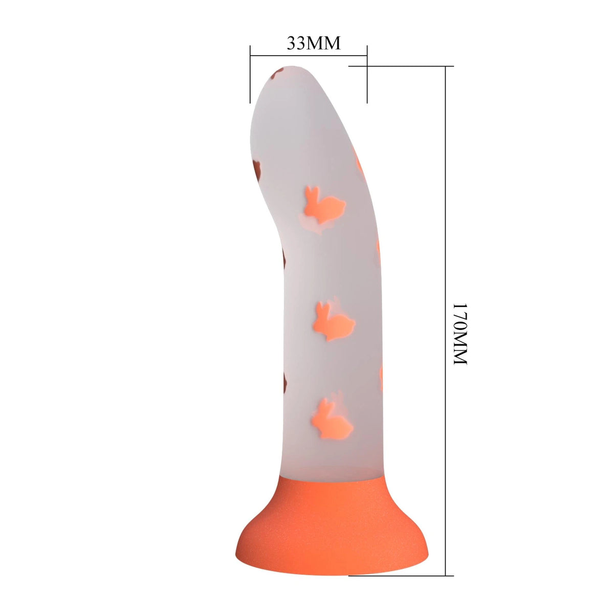 Realistic vibrator Magical Nightfall Luminous base – with suction cup, glow in the dark, clear | Pretty Love