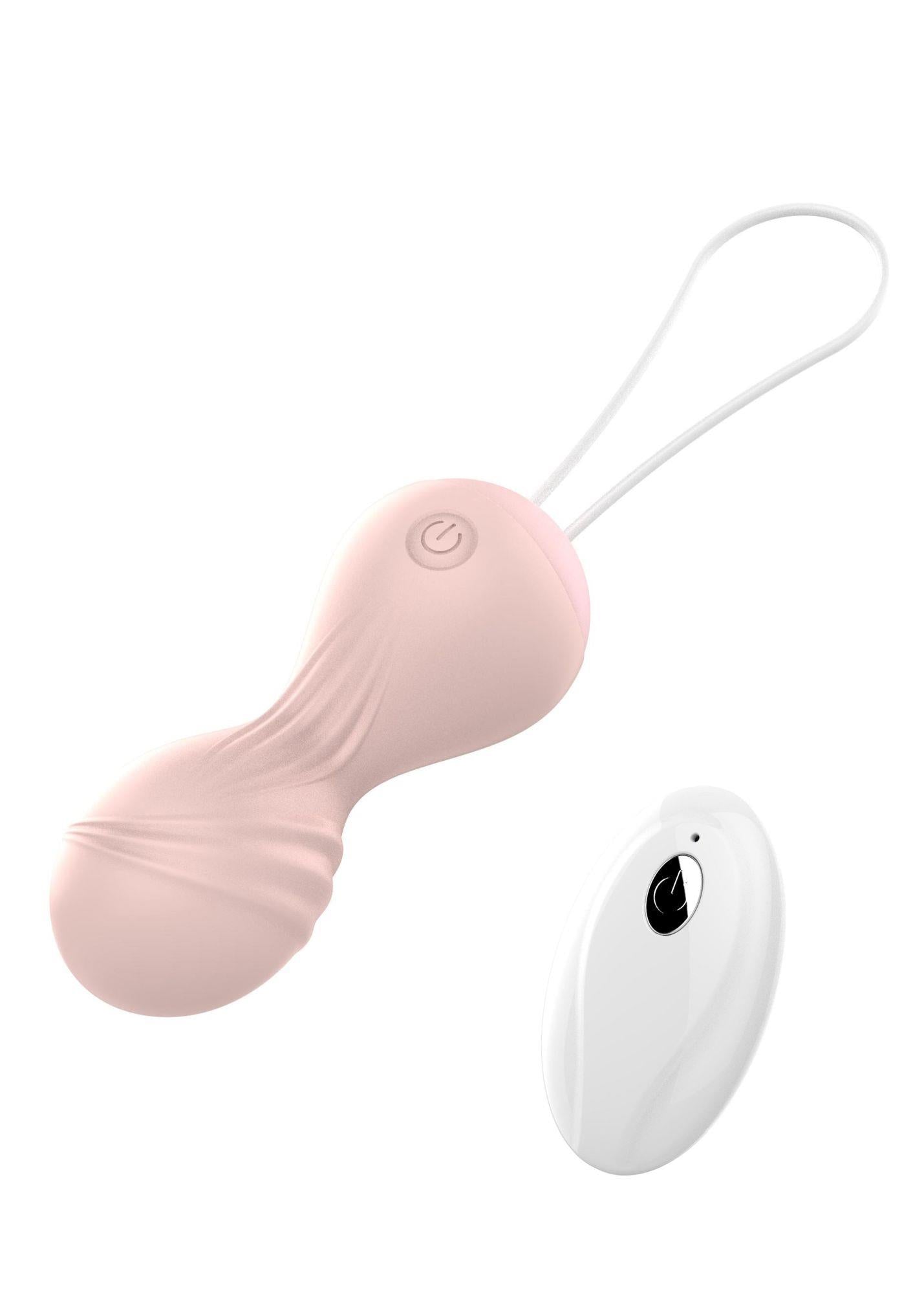 Vibrating Silicone Kegel Balls USB 10 Function / Remote control -Flesh