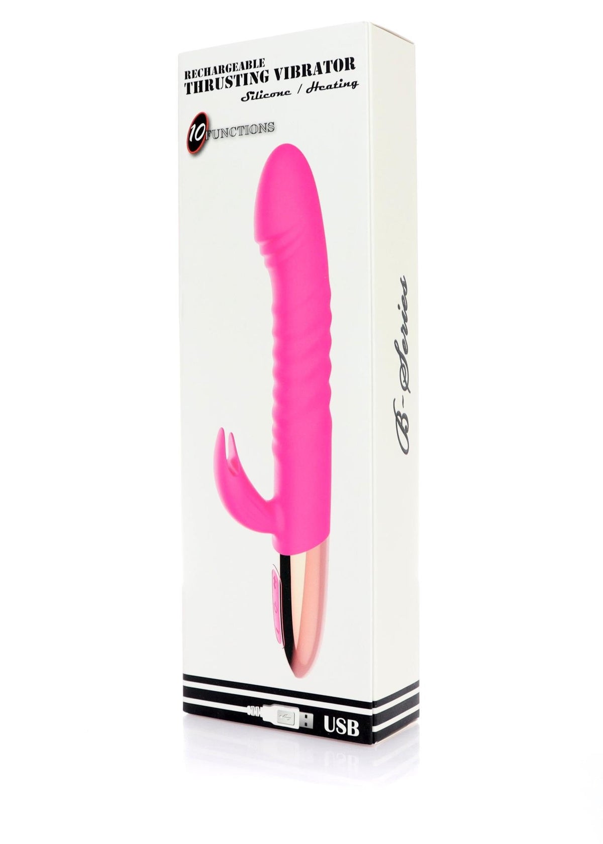 Vibrador rabbit 10 funciones – recargable, con calor, fucsia | Favorites