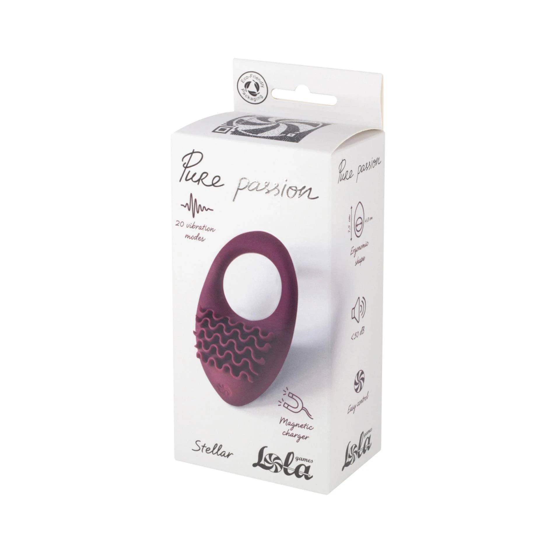 Vibreur-anneau coq rechargeable Pure Passion Stellar Rouge Bordeaux