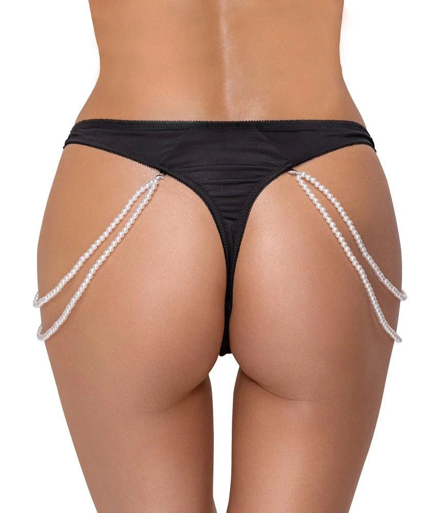 Cueca – em renda, bordada, preta | Cottelli LINGERIE
