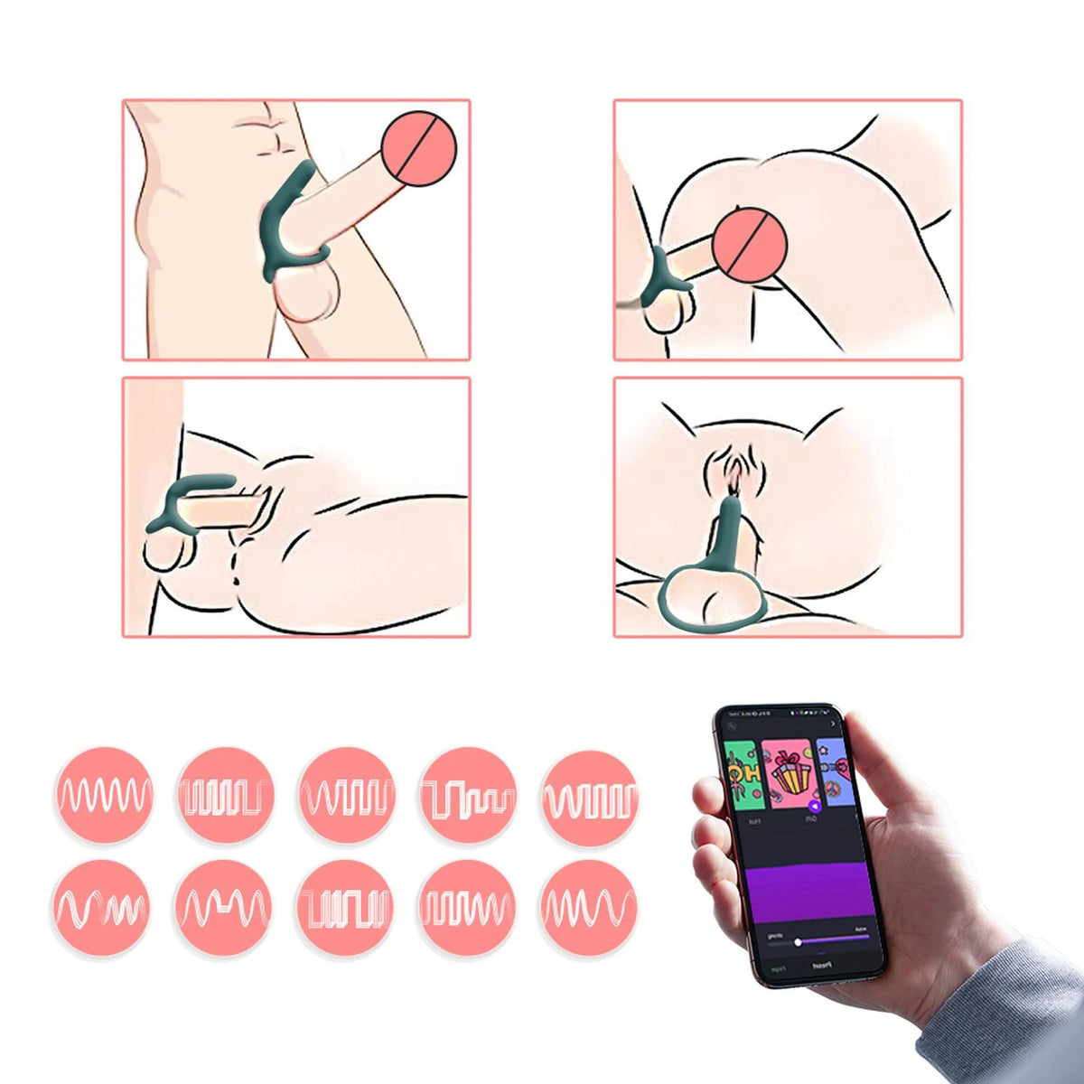 Penisring Rise Smart Wearable – App-gesteuert, wiederaufladbar, grün | Magic Motion