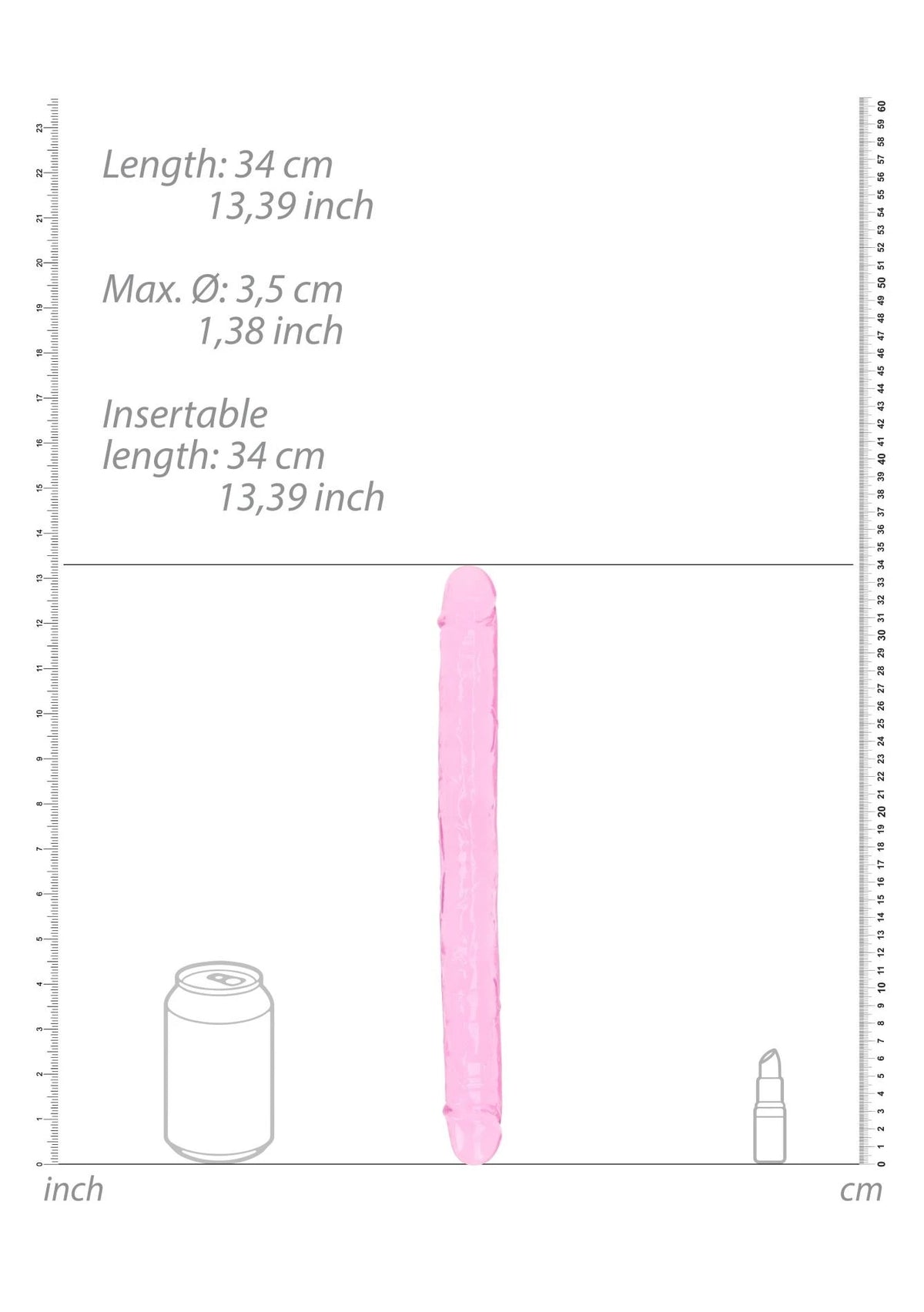Dildo – doppio, rosa 3.8 cm | RealRock