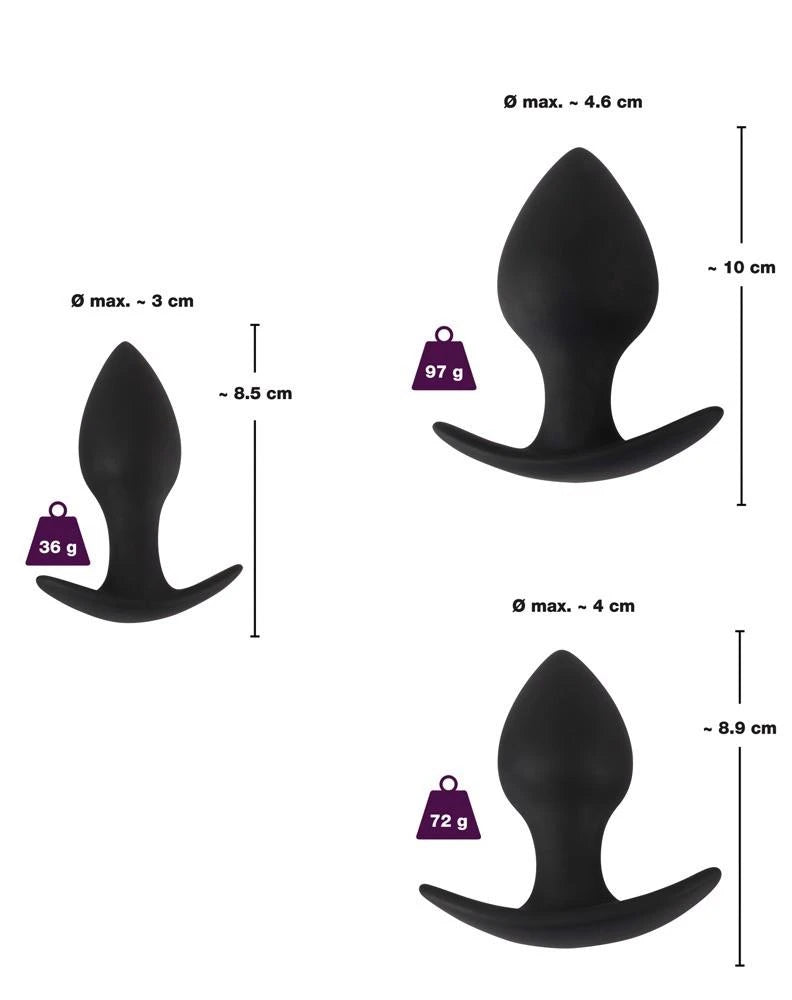 Butt plug Trainer 8.5 cm – black | Black Velvets