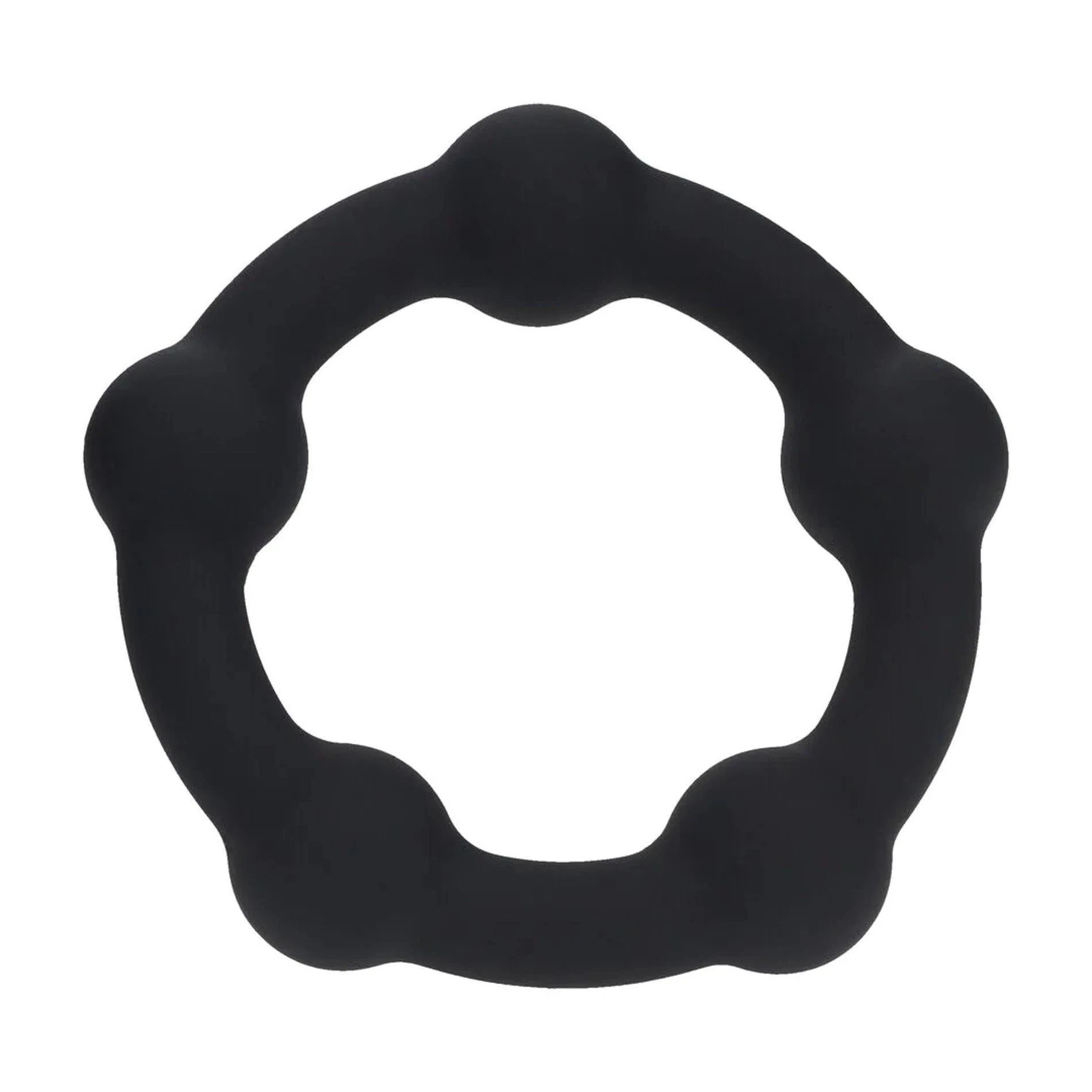 Anneau pénien en silicone perlé - S - 30 mm - Noir