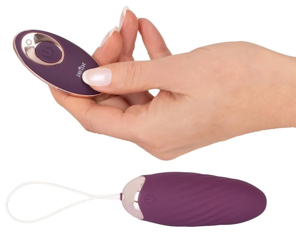 Huevo vibrador Shaking 18 cm – con mando a distancia, morado | JAVIDA