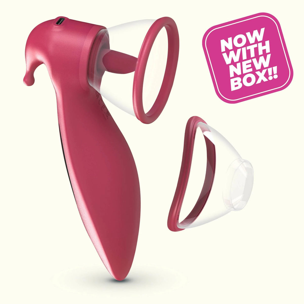 Clitoral stimulator Saci 7 functions – with suction cup, red | Crushious