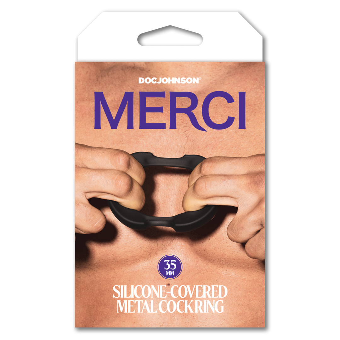 The Paradox - Silicone/Metal Cock Ring - 35mm - Black