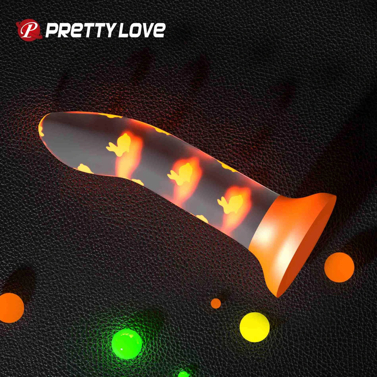 Realistic vibrator Magical Nightfall Luminous base – with suction cup, glow in the dark, clear | Pretty Love