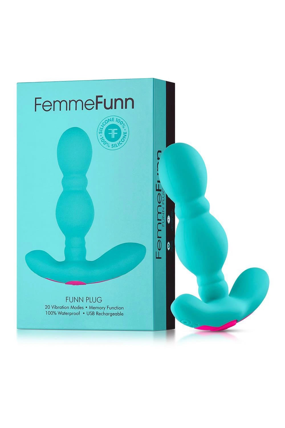 Plug anale Funn – vibrante, ricaricabile, turchese | FemmeFunn