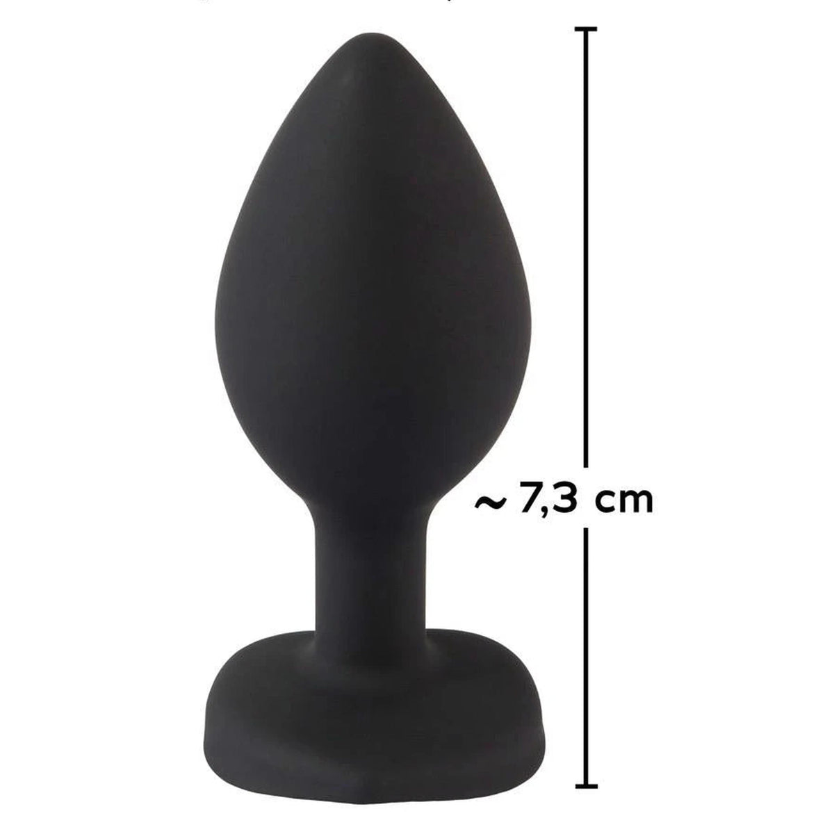 Anál dugó 7.3 cm – ékköves, fekete