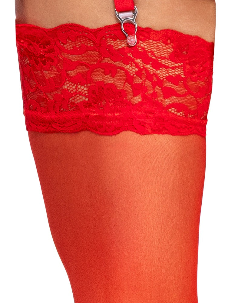 Calze – in pizzo, rossa | Cottelli LEGWEAR
