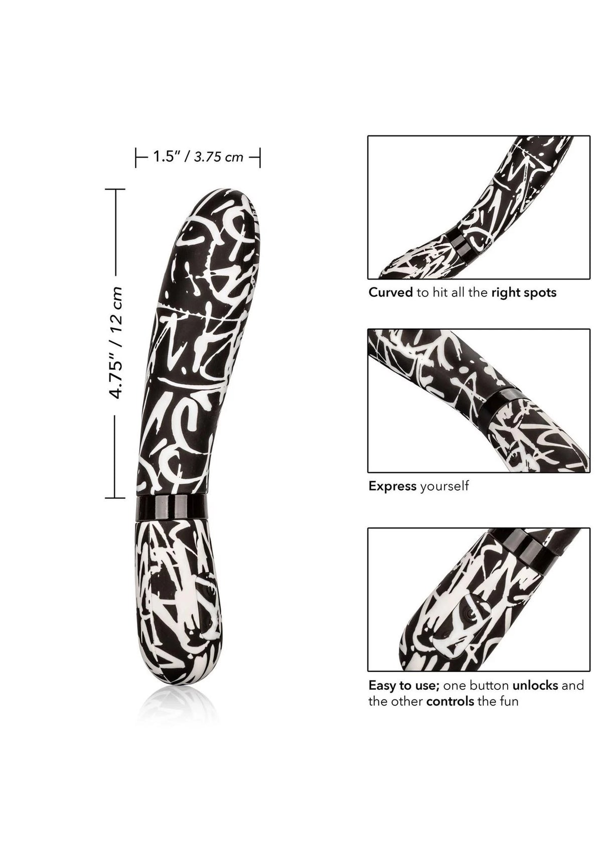 Wand-Massagegerät Hype 10 Funktionen – wiederaufladbar, mehrfarbig 30-13581-X-MULTICOLOR | Calexotics
