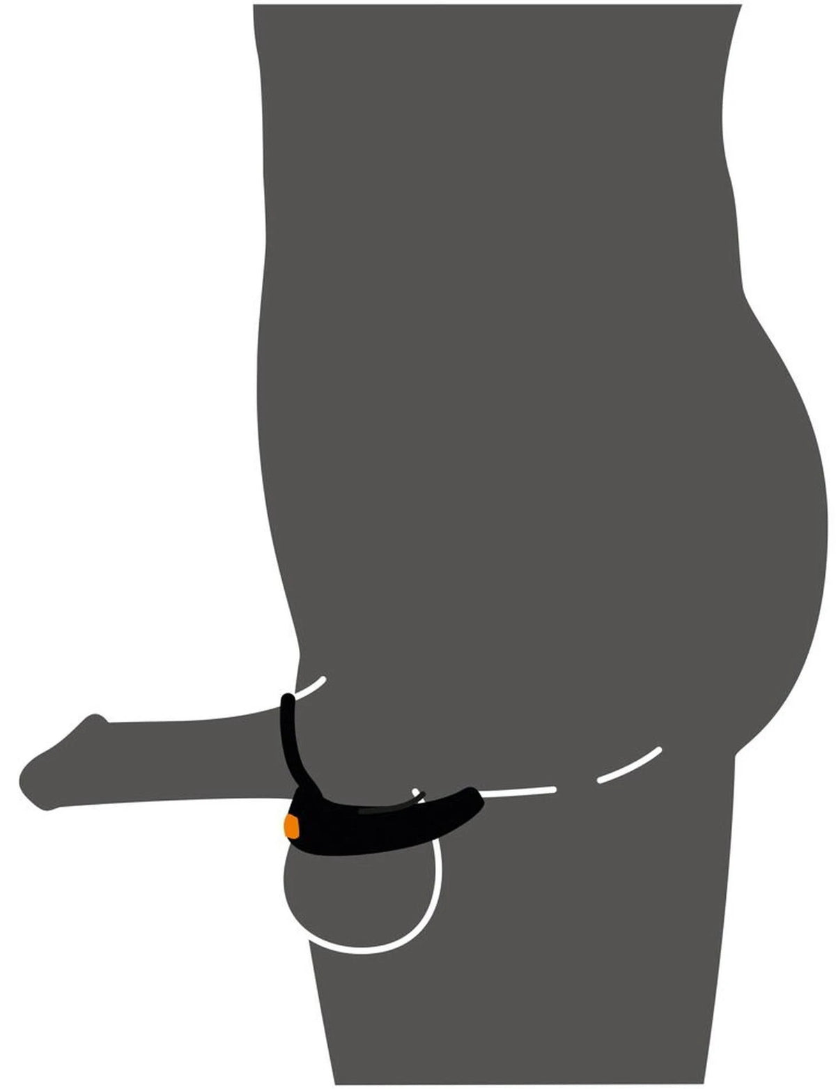 Cock ring Scrotum 10 functions – rechargeable, remote control, black | Rebel