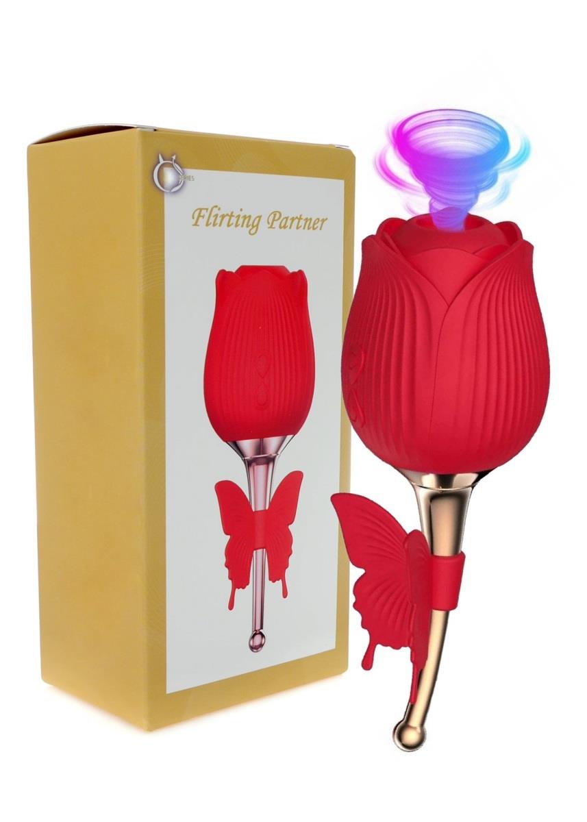 Estimulador de clitóris Flirting Partner 10 funções – recarregável, vermelho | Favorites