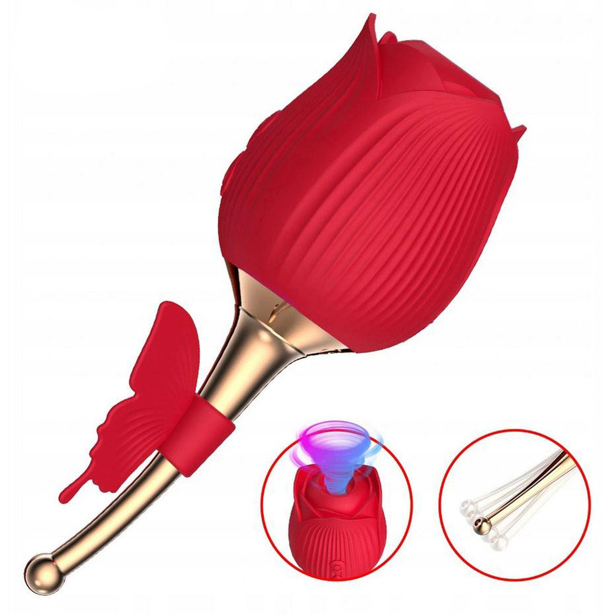 Estimulador de clitóris Flirting Partner 10 funções – recarregável, vermelho | Favorites