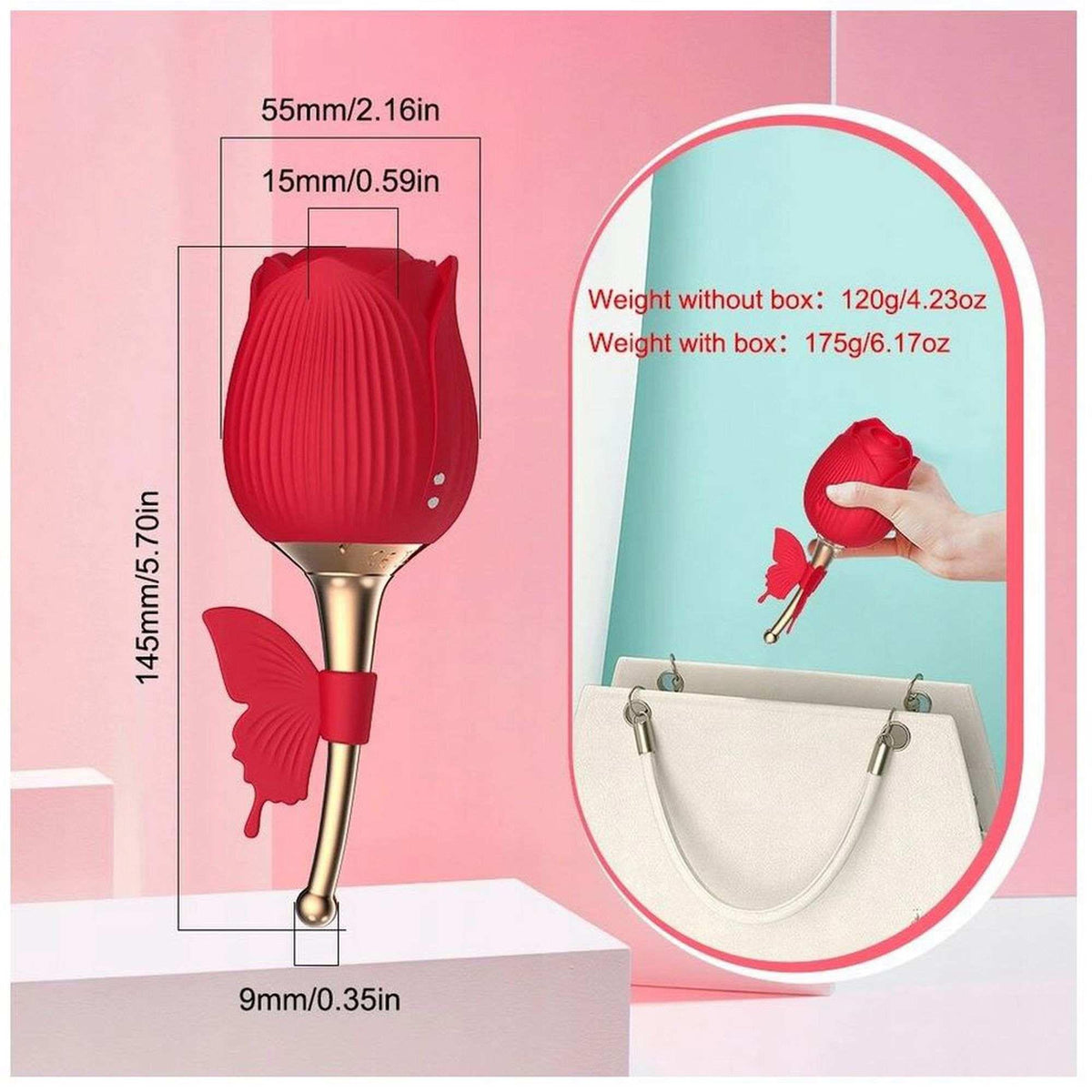 Estimulador de clitóris Flirting Partner 10 funções – recarregável, vermelho | Favorites