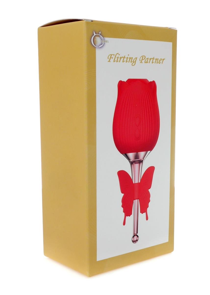 Estimulador de clitóris Flirting Partner 10 funções – recarregável, vermelho | Favorites