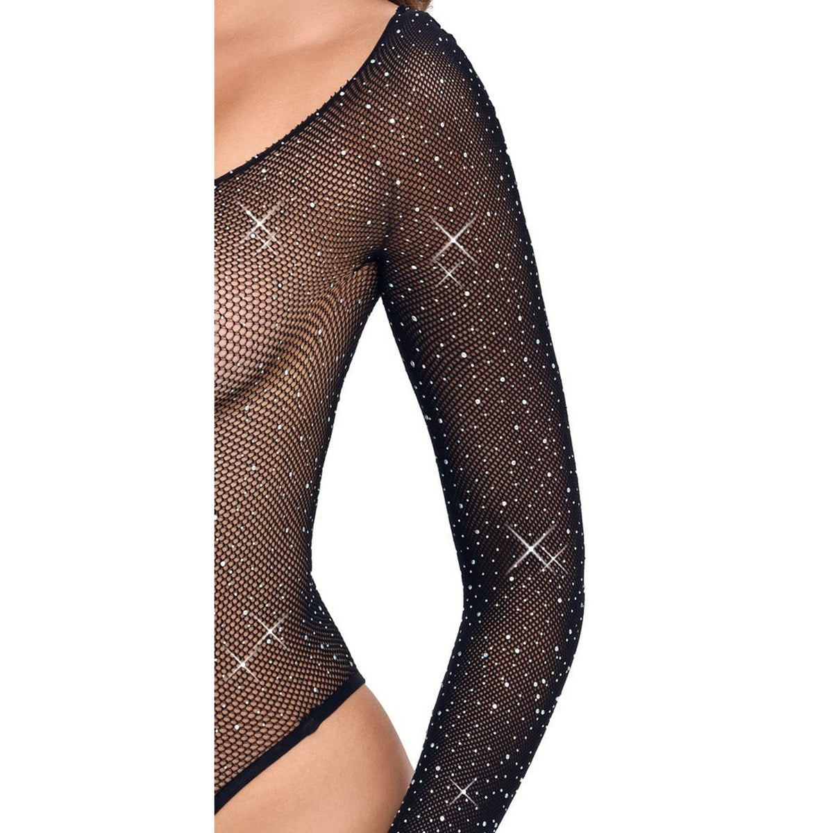 Bodysuit – mesh, long, black 26450171101 | Fantasy by Cottelli