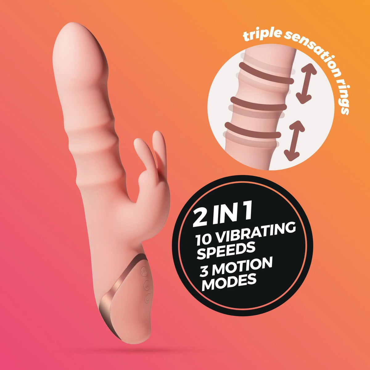 Péniszgyűrű Ringlord 10 funkció – vibrációs, rózsaszín | Crushious