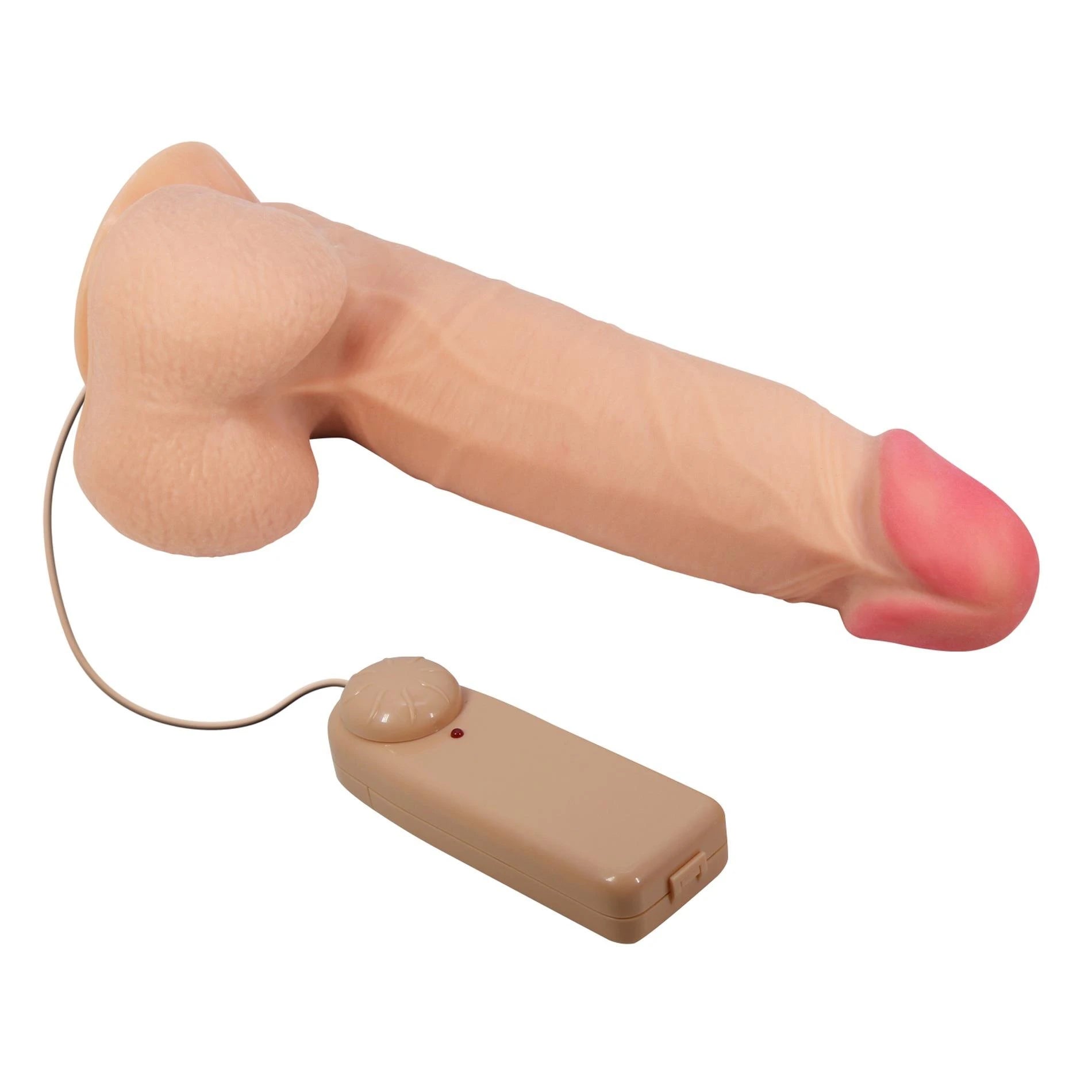 BAILE - Sliding Skin 8.5'' Flesh Vibration Bendable Suction Base TPR ABS