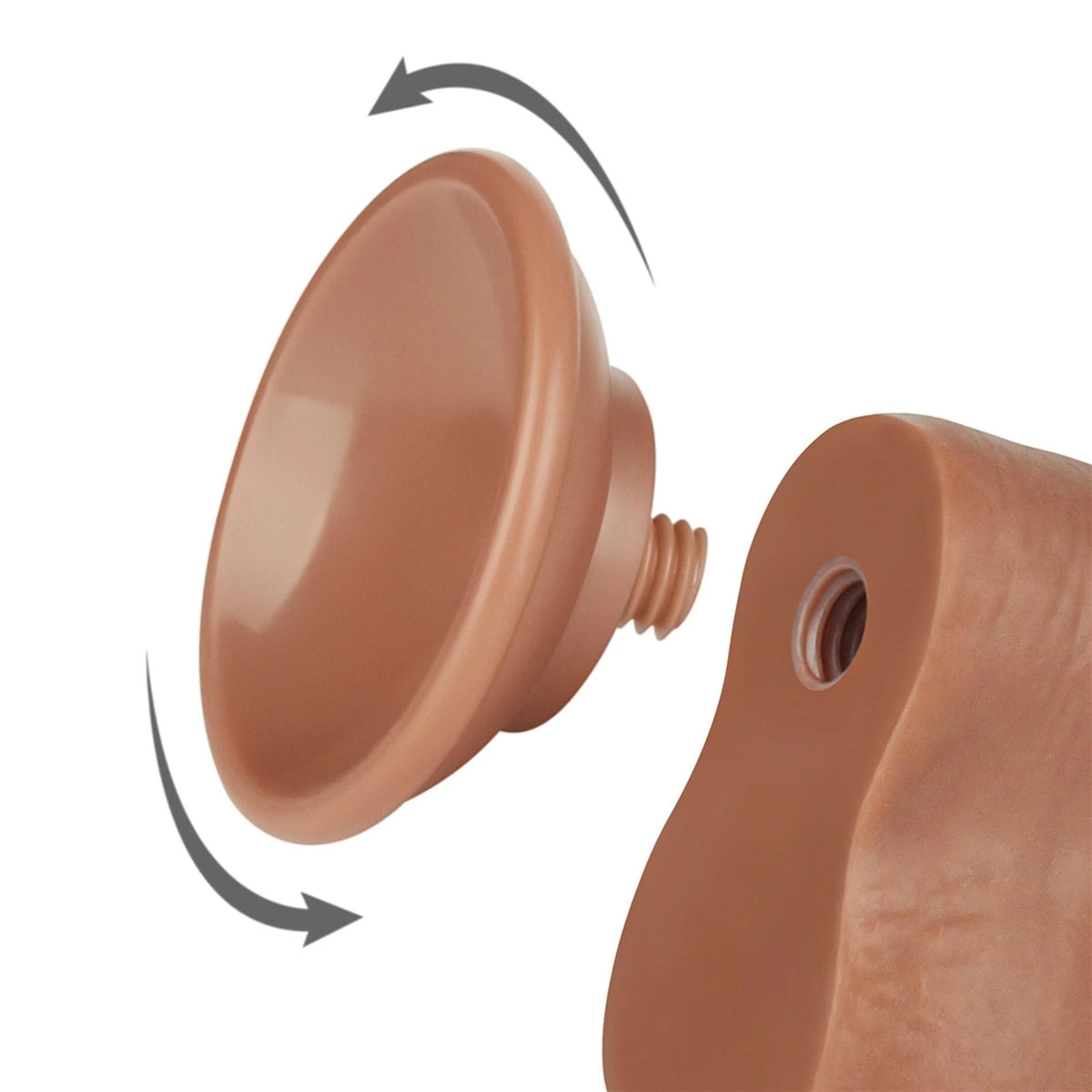 Gode réaliste Layer 20 cm – avec ventouse, double, marron 10-LV317305 | Lovetoy