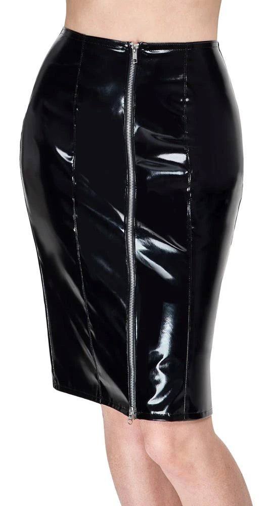 Vestido – wetlook, com fecho, preto 28517761031 | Black Level