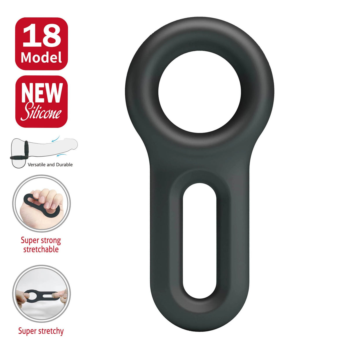 Anillo para el pene Oniel – negro | Crazy Bull