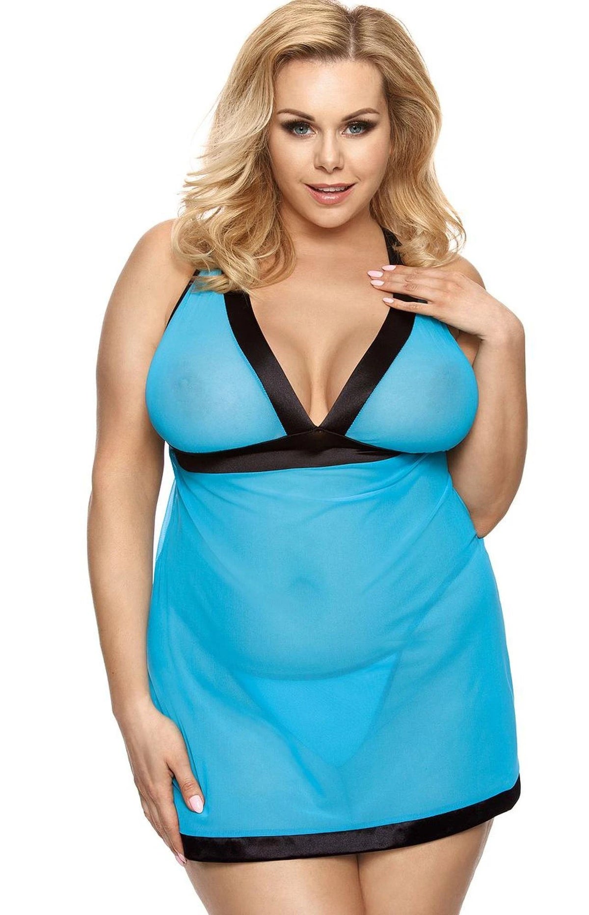 Babydoll Liessa – taglie forti, nero 51-00397 | Anais