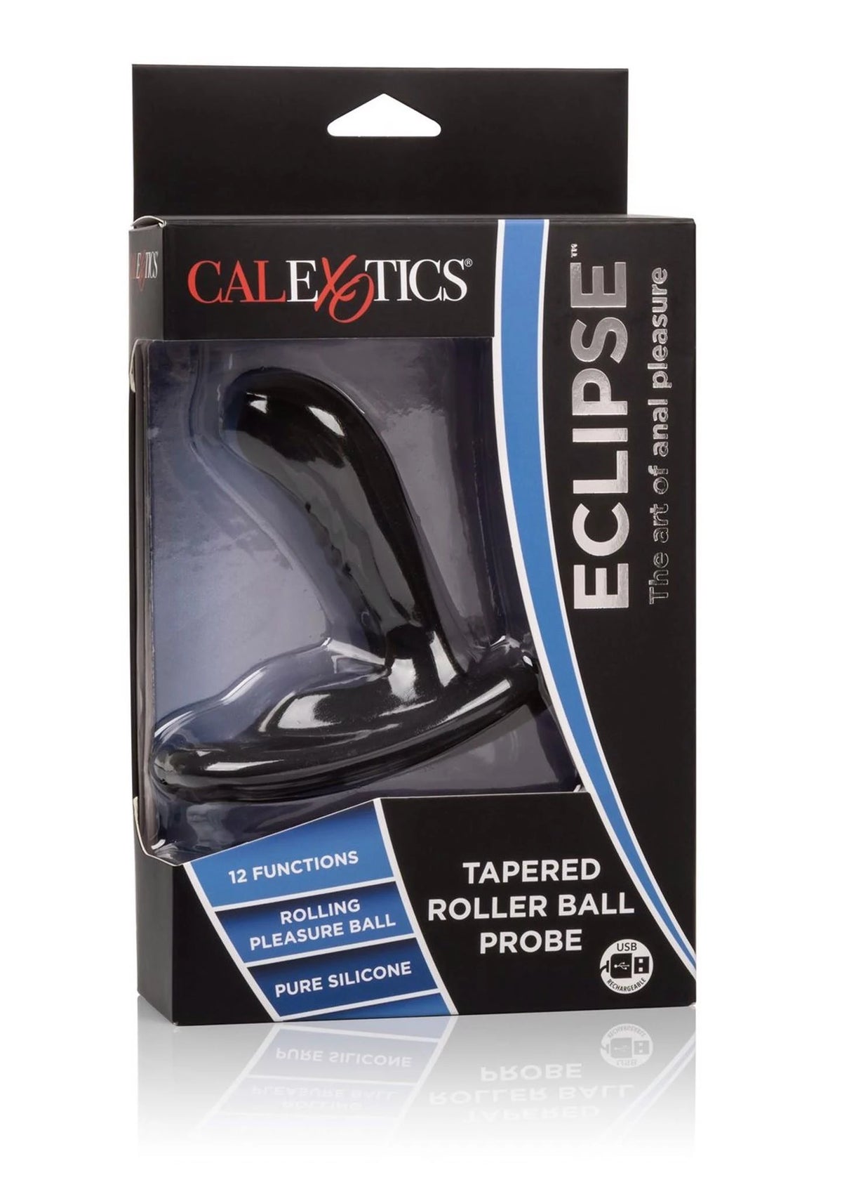 Analplug Eclipse Roller Probe – vibrierend, wiederaufladbar, schwarz | Calexotics