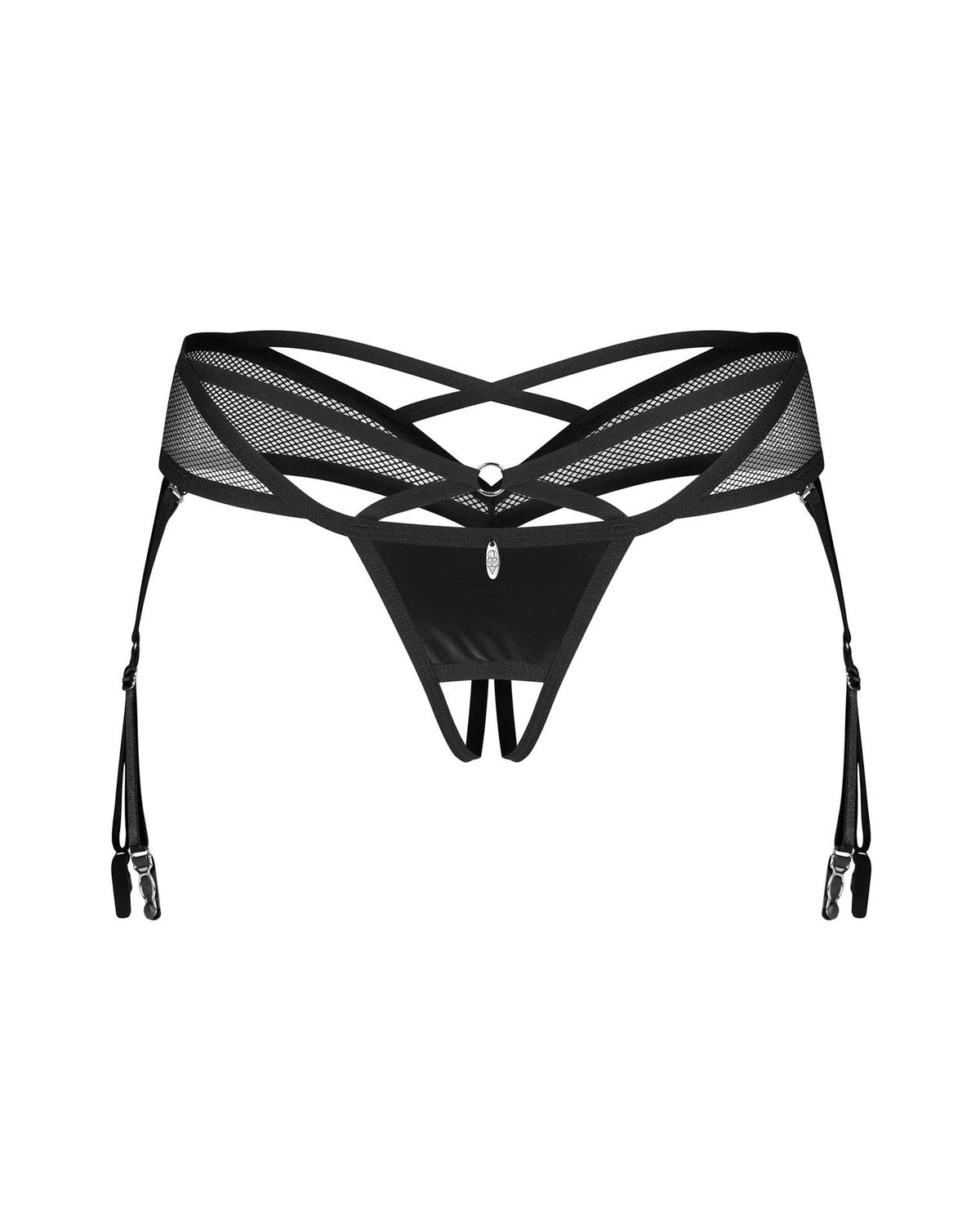 Reggicalze Dominna – aperto, nero | Obsessive