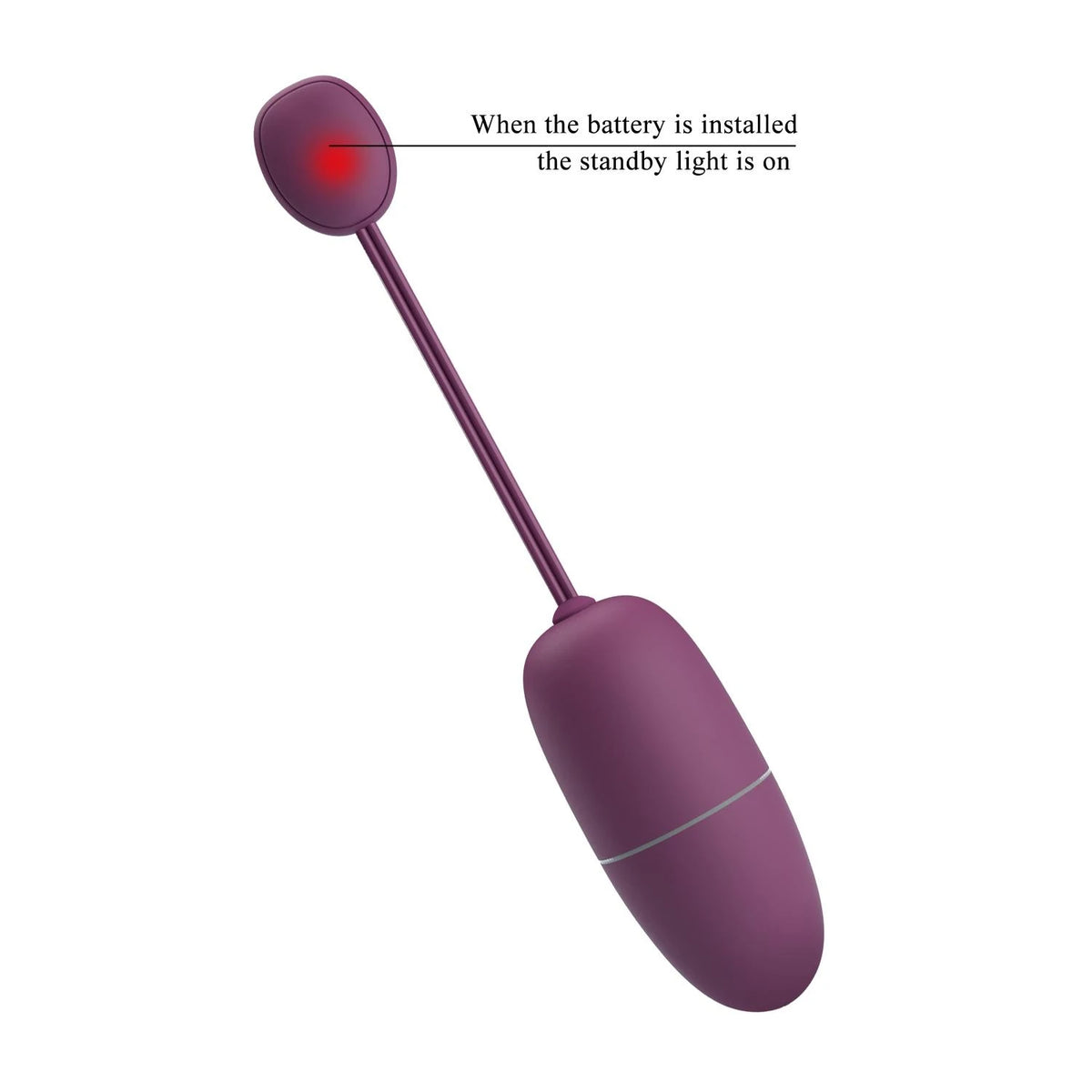 Vibrating egg Nymph Mobile distance AAA 12 functions – app-controlled, rechargeable, plum | Pretty Love
