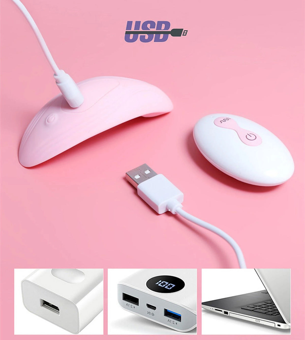 Estimulador de clitóris Ultrathin Wearable – com controlo remoto, recarregável, rosa | Favorites